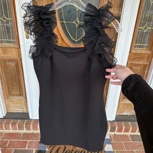 Chic Black Ruffled Mini Dress